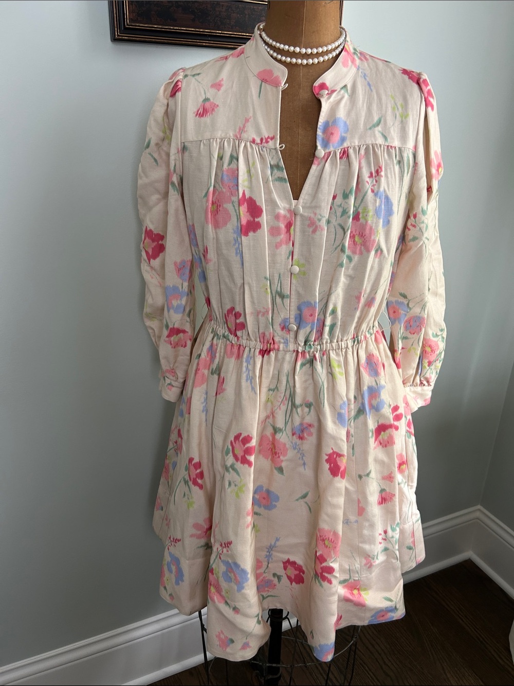 kate spade Cream dress with Pink & Lime Floral Accents